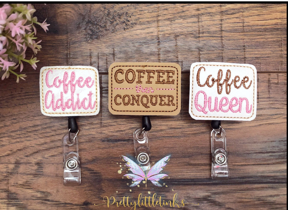 Coffee badge reels