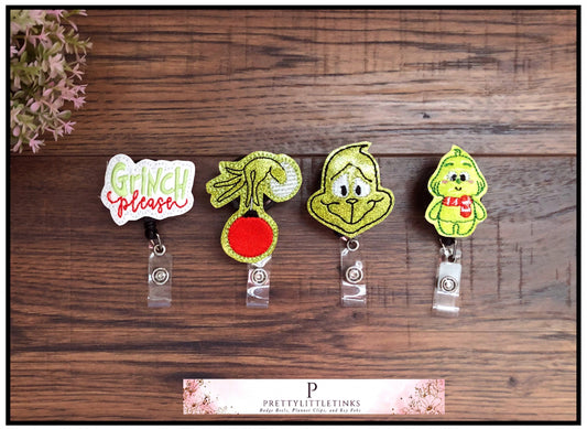 Grinch Christmas badge reels