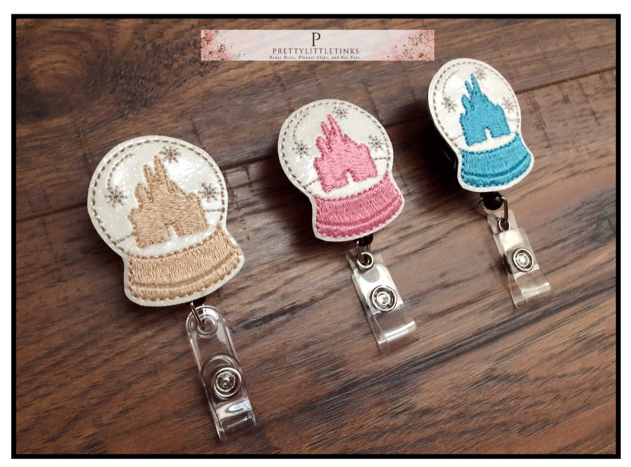 Snow globe castle Badge Reels